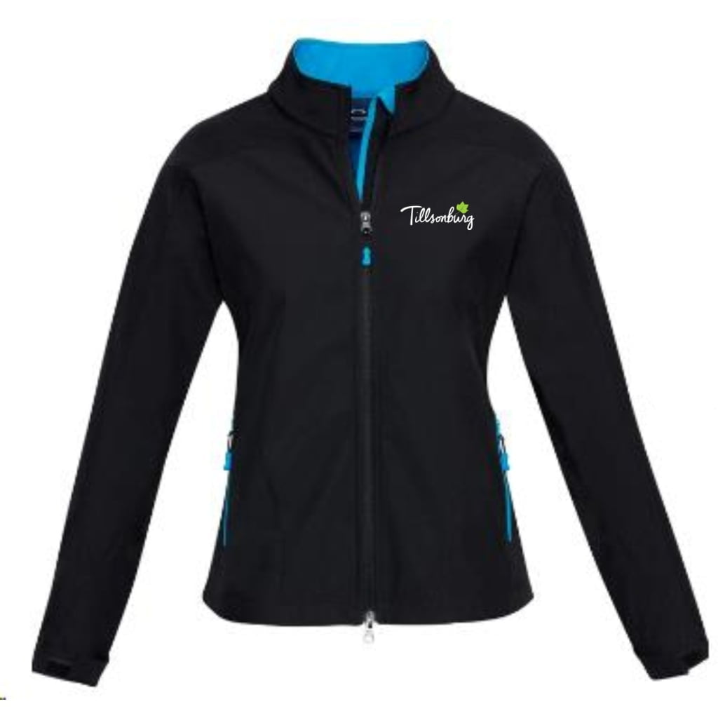 ladies geneva jacket black cyan